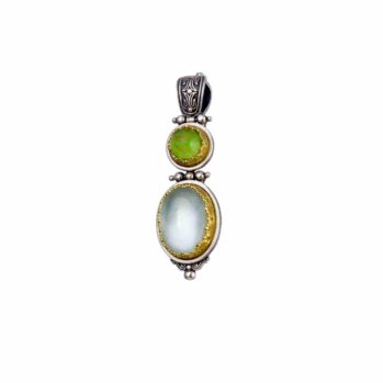 Iris Pendant in Sterling Silver with Gold Plated Parts