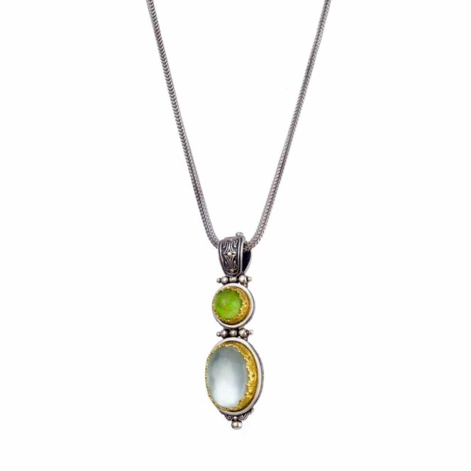 Iris Pendant in Sterling Silver with Gold Plated Parts - Image 2