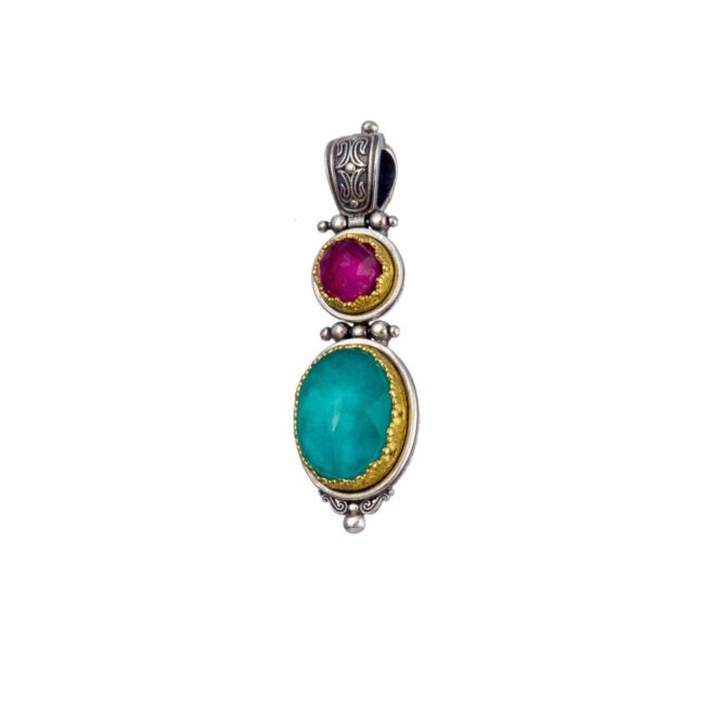Iris Pendant in Sterling Silver with Gold Plated Parts - Image 4