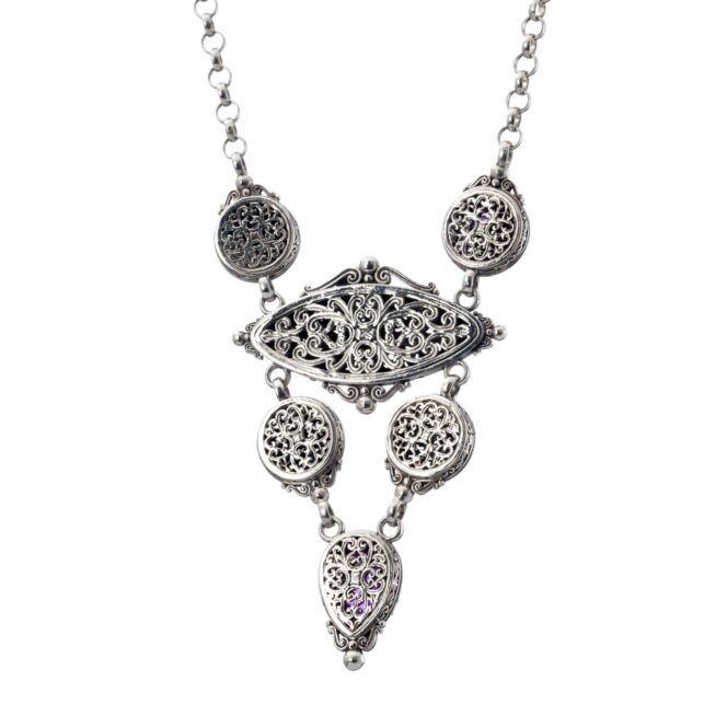 Iris Necklace in Sterling Silver with Gold Plated Parts - Image 2