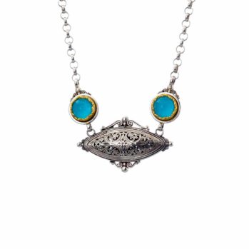 Iris Necklace in Sterling Silver with Gold Plated Parts