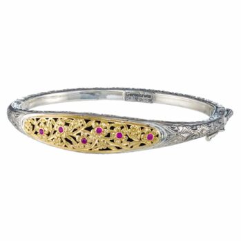Harmony bracelet in 18K Gold and Sterling Silver with Rubies