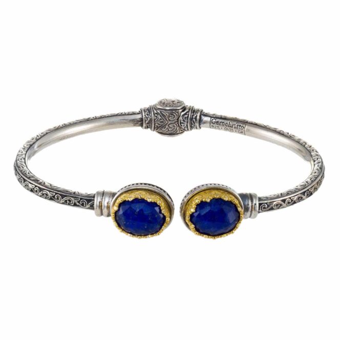 Iris small Oval Bracelet in Sterling Silver with Gold Plated parts - Image 3