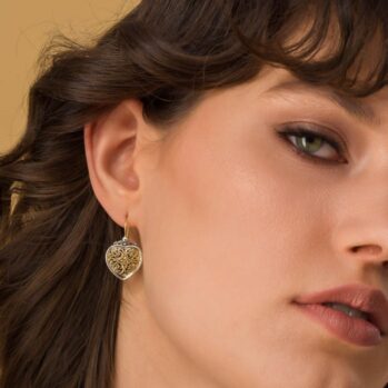 Mediterranean hearts earrings in 18K Gold and Sterling Silver