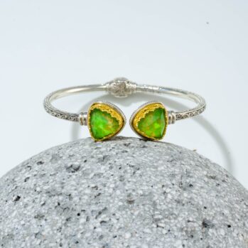 Iris Triangle Bracelet in Sterling Silver with Gold Plated parts