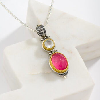 Iris Pendant in Sterling Silver with Gold Plated Parts