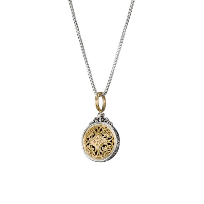 Mediterranean round Pendant in 18K Gold and Sterling Silver - Image 2