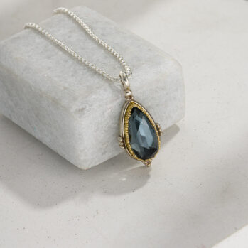 Semeli Drop Pendant in Sterling silver with Gold plated parts