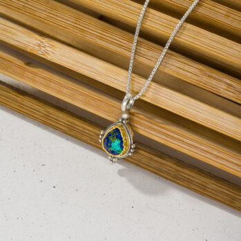 Semeli Drop Pendant in Sterling silver with Gold plated parts