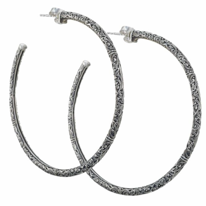Eden's Garden Big Hoop Earrings in Sterling Silver - Image 2