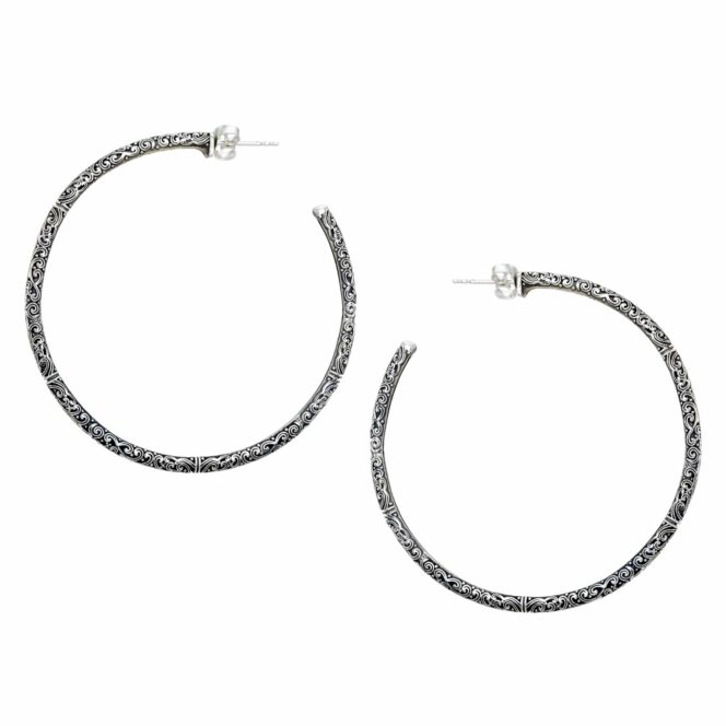 Eden's Garden Big Hoop Earrings in Sterling Silver - Image 3