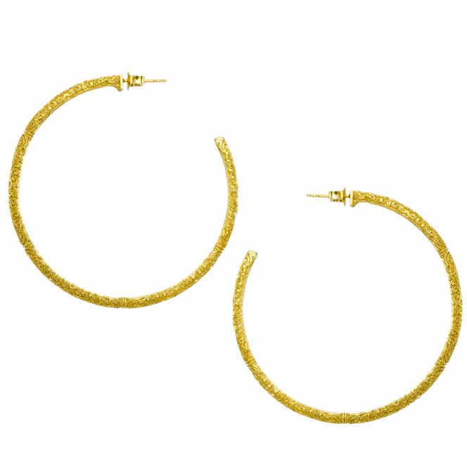 Big hoop Earrings in Gold plated silver 925 - Image 2
