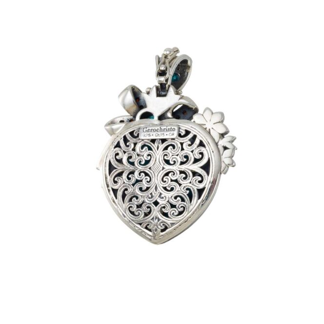 Dione Heart pendant in Sterling Silver with Gold Plated Parts - Image 5