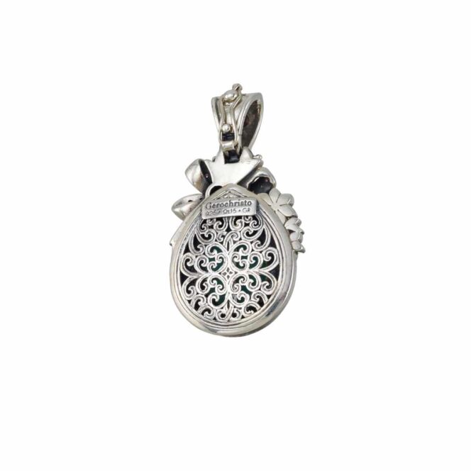 Dione teardrop pendant in Sterling Silver with Gold Plated Parts - Image 3