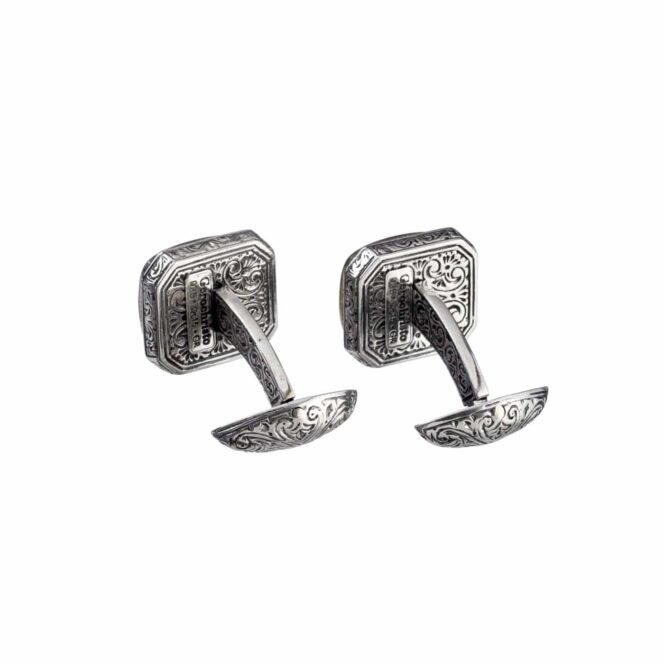 Classic Cufflinks in Sterling Silver with lapis - Image 3
