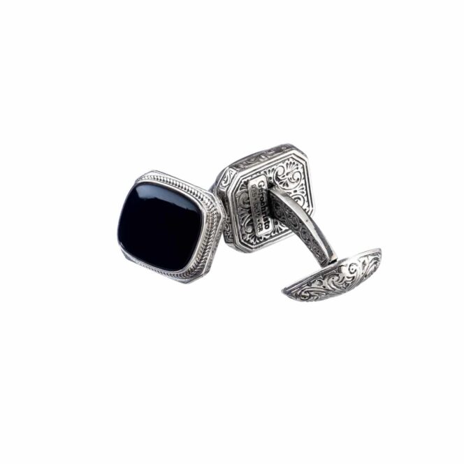 Classic Cufflinks in Sterling Silver with lapis - Image 4