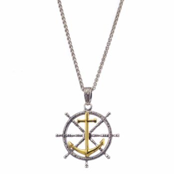 Anchor Pendant in Sterling Silver with Gold Plated Parts 3374-1