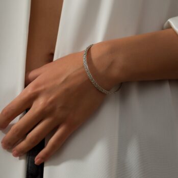 Wild Flower Anthemis Bangle bracelet in sterling silver