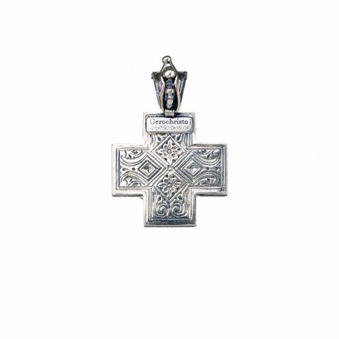 Byzantine Cross in sterling silver with Stone - Image 3