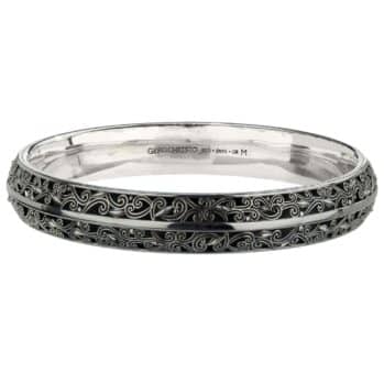 Kallisto Bangle Bracelet in Black plated Silver 925