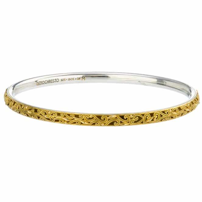 Kallisto Bangle Bracelet in Gold plated silver 925