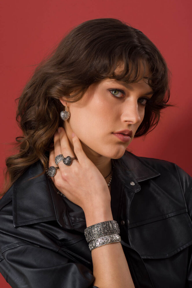 Kallisto Cuff Bracelet in Black plated Silver 925 - Image 5