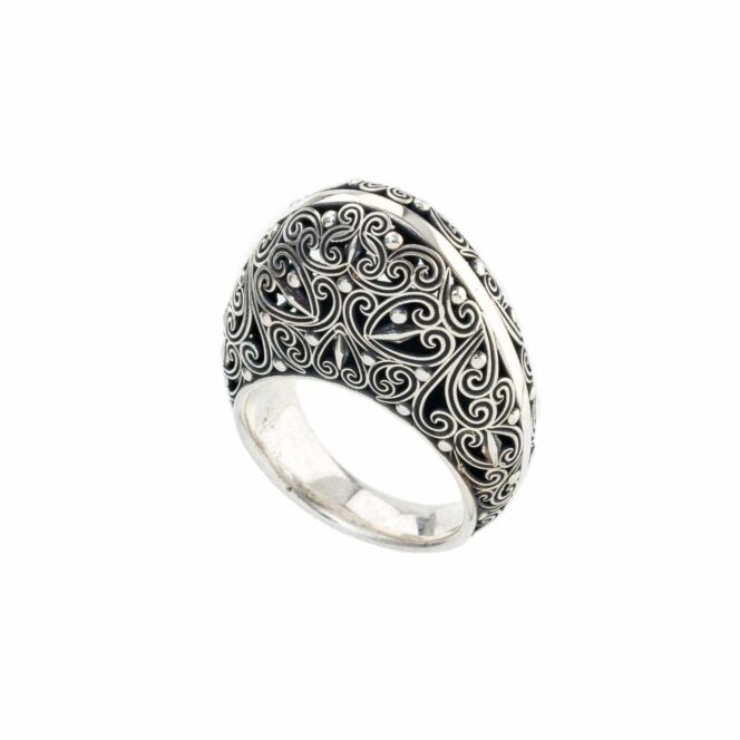 Kallisto Ring in oxidized silver 925