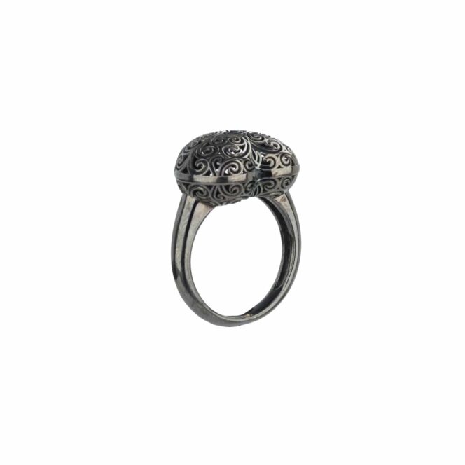 Kallisto Heart Ring in Black plated sterling silver - Image 4