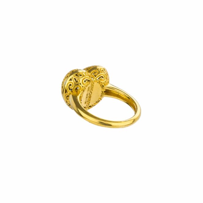Kallisto Heart Ring in Gold plated sterling silver - Image 3