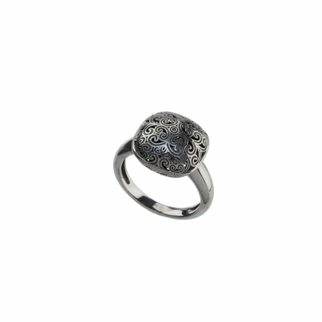 Kallisto Cushion Ring in Black plated sterling silver - Image 2