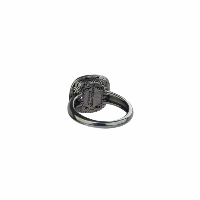 Kallisto Cushion Ring in Black plated sterling silver - Image 3