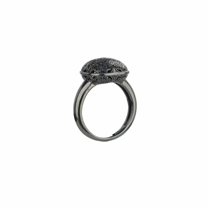 Kallisto Cushion Ring in Black plated sterling silver - Image 4
