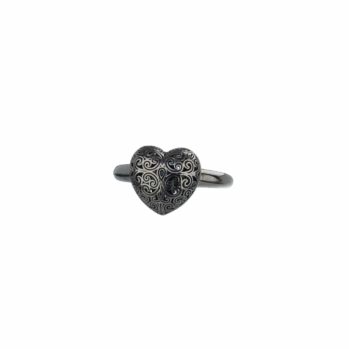 Kallisto Heart Ring in Black plated sterling silver