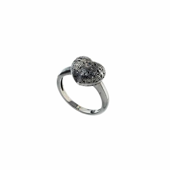 Kallisto Heart Ring in Black plated sterling silver - Image 2