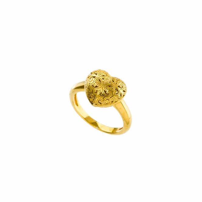 Kallisto Heart Ring in Gold plated sterling silver - Image 2