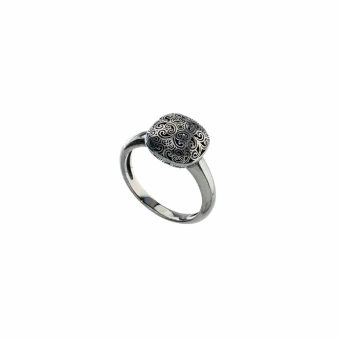 Kallisto Cushion Ring in Black plated sterling silver - Image 2