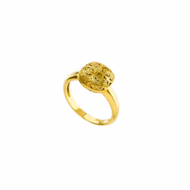 Kallisto Cushion Ring in Gold plated sterling silver - Image 2