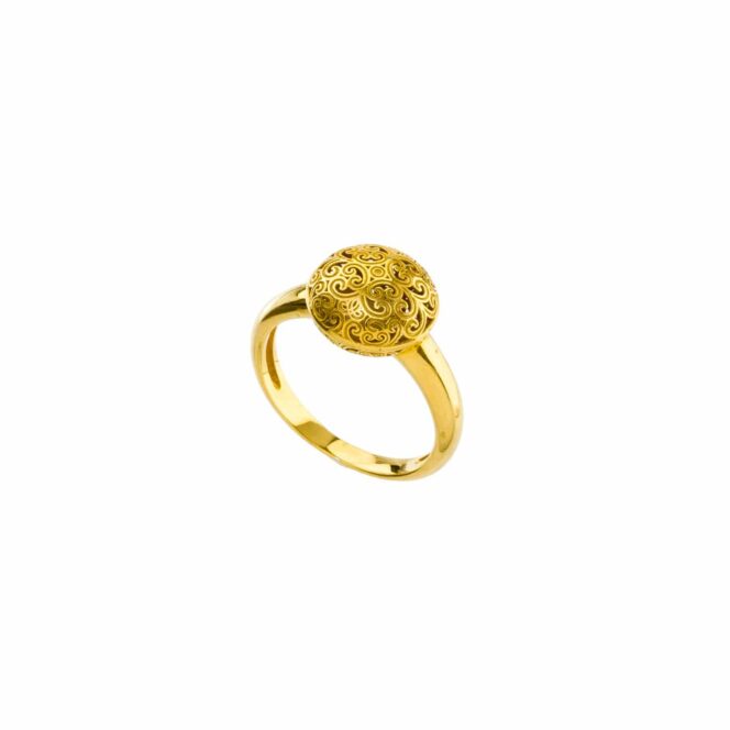 Kallisto Round Ring in Gold plated sterling silver - Image 2