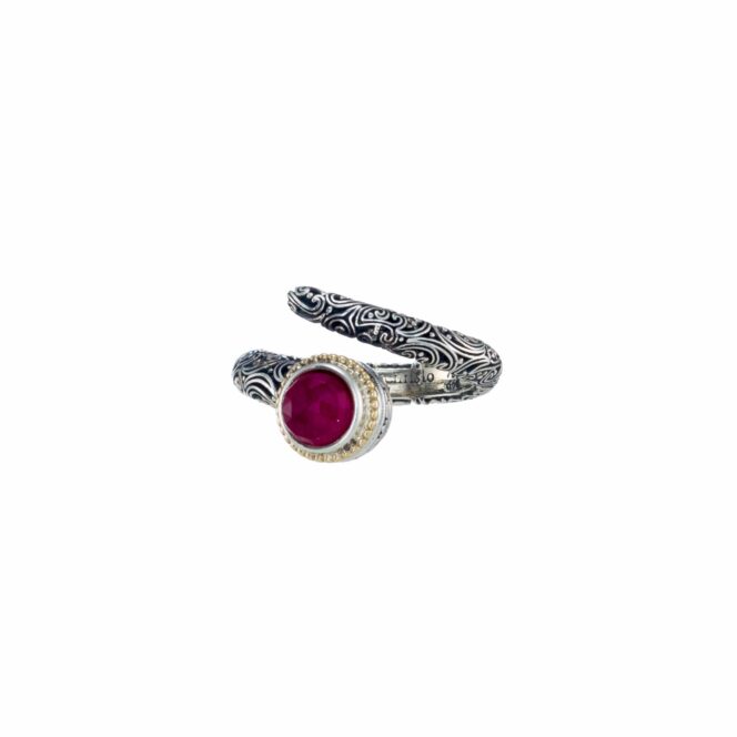 Eden's Garden Ring in 18K Gold and sterling silver with gemstone