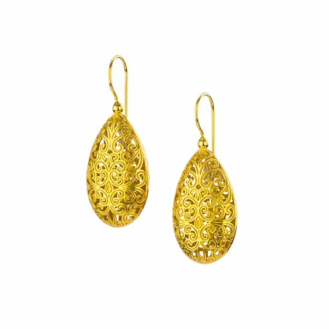 Kallisto teardrop Earrings in Gold plated silver 925
