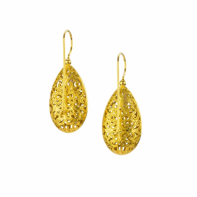Kallisto teardrop Earrings in Gold plated silver 925 - Image 2