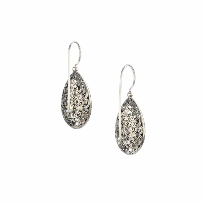 Kallisto Teardrop Earrings in oxidized Silver 925 - Image 2