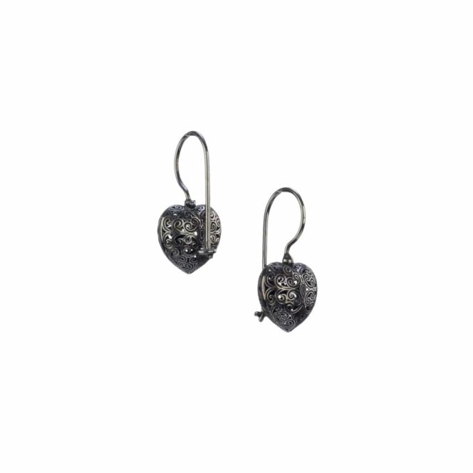 Kallisto tiny Heart earrings in Black plated silver 925 - Image 2