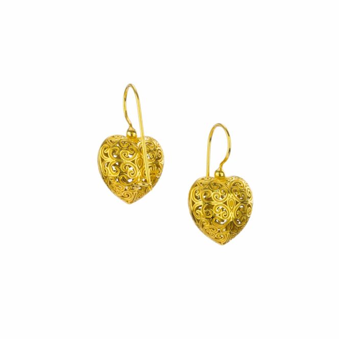 Kallisto Heart Earrings in Gold plated silver 925 - Image 2