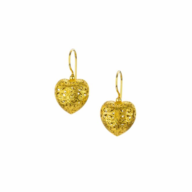 Kallisto Heart Earrings in Gold plated silver 925