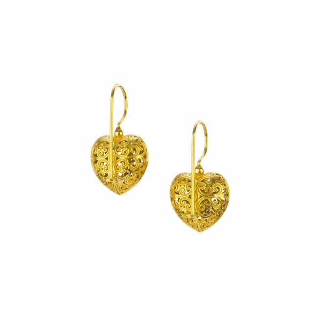 Kallisto Heart Earrings in Gold plated silver 925 - Image 2