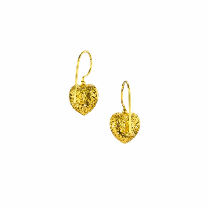 Kallisto tiny Heart Earrings in Gold plated silver 925 - Image 2