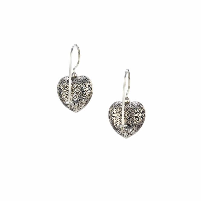 Kallisto Heart Earrings in oxidized Silver 925 - Image 2