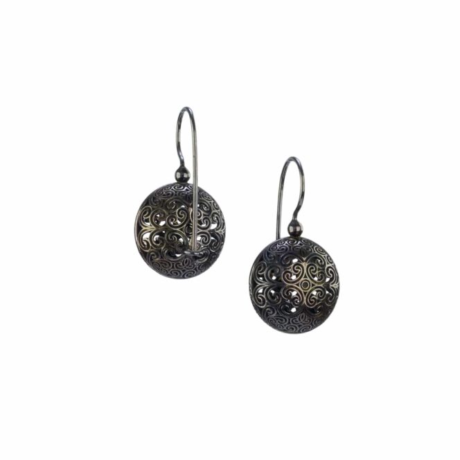 Kallisto Round earrings in Black plated silver 925 - Image 2
