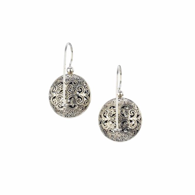 Kallisto Round Earrings in oxidized Silver 925 - Image 2